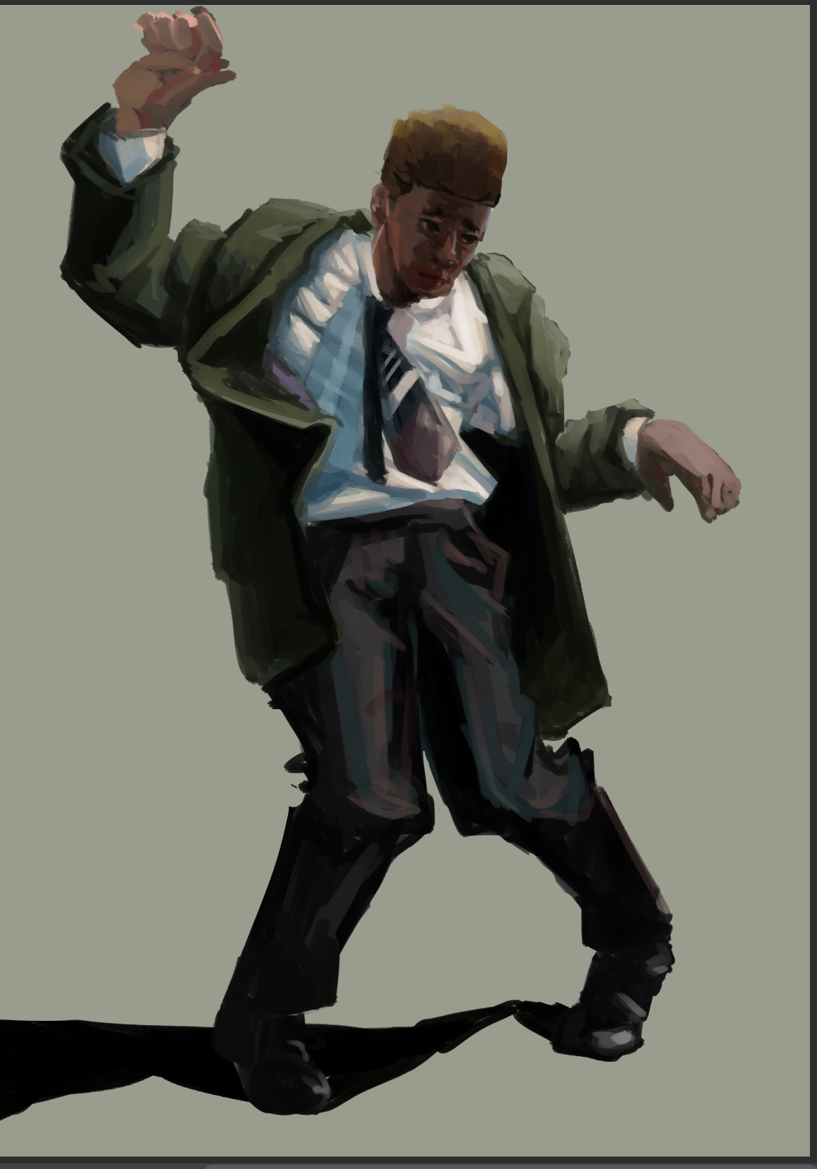 Digital painting of a man dancing